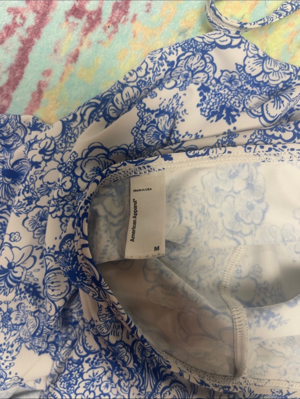 💙Vintage American Apparel White Mini Dress with Blue Floral Print💙 - Picture 16 of 16